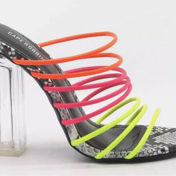 Multi Color Neon Stappy Open Toe
Chunky High Heel - Picture 2 of 5